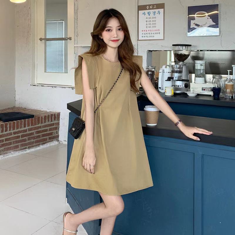 Basic Dress for Women 2025 New Pure Color Elegant Covering the Flesh A-Line Skirt Ins Small Light Mature Style Skirt Trendy
