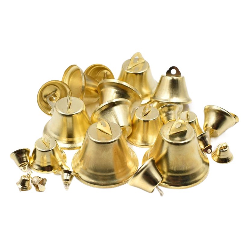 Factory wholesale 10-50mm Golden opening horn bell Christmas decoration small Bell Wind Bell DIY accessories wholesale