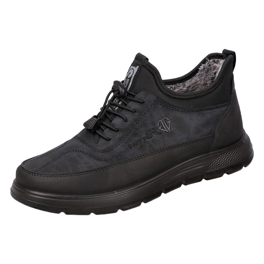 Manufacturer Wholesale Winter Men's Cotton Shoes New Waterproof and Warm Polyurethane Plus Velvet Thickened Sports Shoes for Men