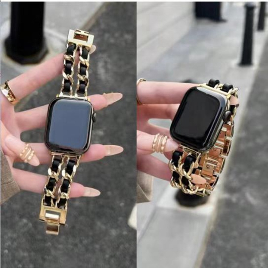 For Apple Apple SE Watch Band iwatchUltra8 Generation 7654321 Fragrant Style Strap Metal Chain