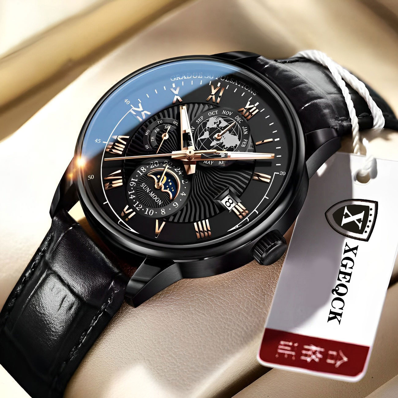 Picture of Watch Men's Top Ten Swiss Automatic Watch Waterproof Luminous Mechanical Belt Quartz Watch Genuine Business Watch