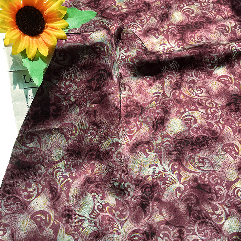 Zilan human silk jacquard fragrant cloud gauze fabric new Chinese style cheongsam shirt vest handmade fabric