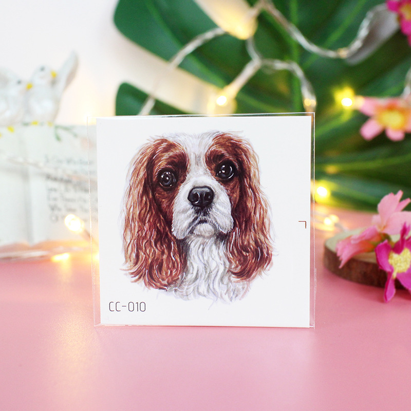 Picture of Cat and Dog Tattoo Stickers Waterproof Girls/Kidsren Cute Little Stickers Cartoon Animal Pet Tattoo Stickers