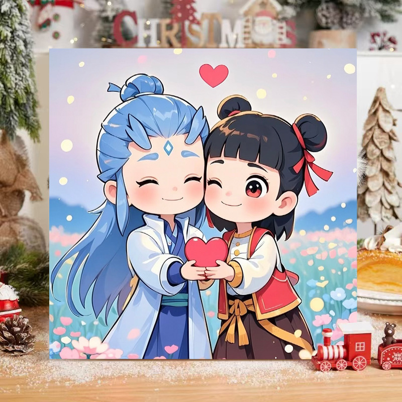 Picture of The child prodigy of Naohai diy digital oil painting manual coloring animation Ao C Naozha oil painting decorative painting