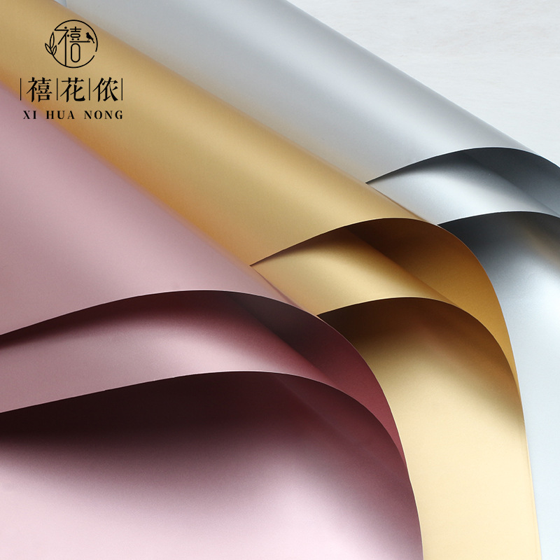 Xi Hua Nong Double-sided Gold-plated Paper Pure Gold silver Opening Flower Wrapping Paper diy Handmade Flower Shop Floriculture Materials