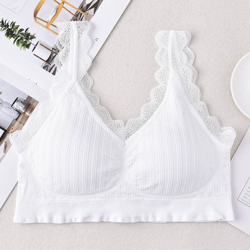 Picture of 2025 New Seamless Beautiful Back Wrap Bra Strapless Sexy Lace Underwear Anti-Exposure Sports Vest