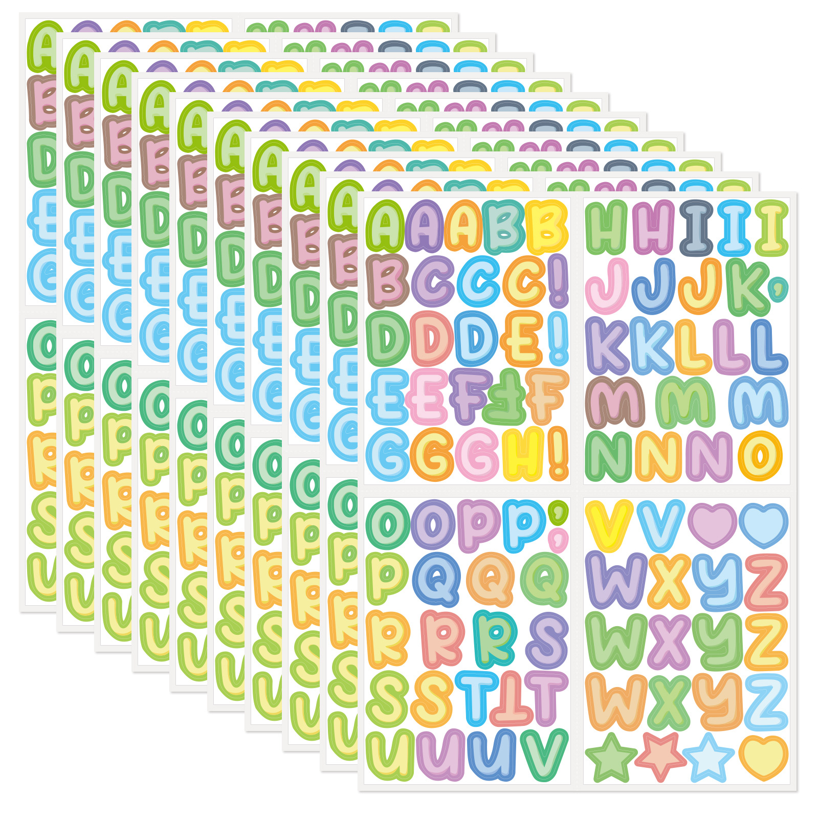 Cross-border explosions waterproof color English letters DIY hand account goo card decorative stickers creative cups mobile phone gift stickers