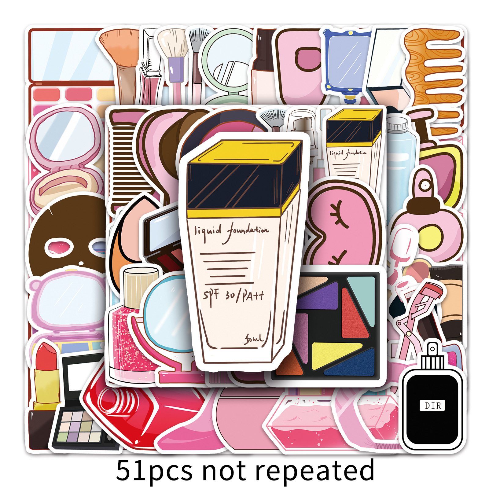 Picture of 51 small girl cosmetics cartoon decoration personalized creative luggage laptop car waterproof stickers