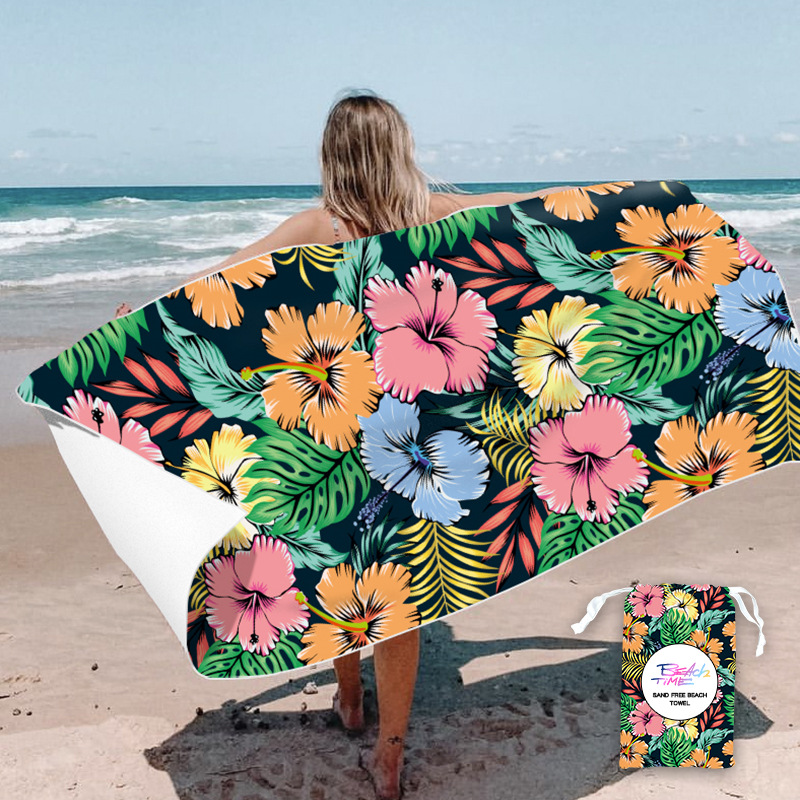 Picture of New Cross-Border Amazon European and American Double-Sided Velvet Quick-Drying Bath Towel Customizable Printed Towel Beach Swimming Beach Towel