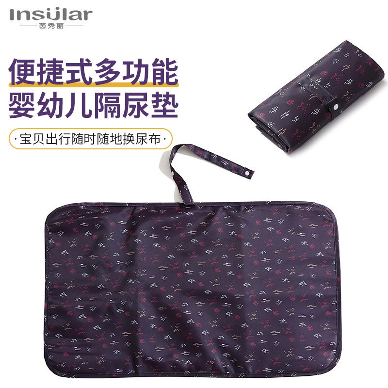 Waterproof Nylon Portable Baby Changing Pad Diaper Bag Multifunctional Baby Changing Table Mother and Baby Supplies