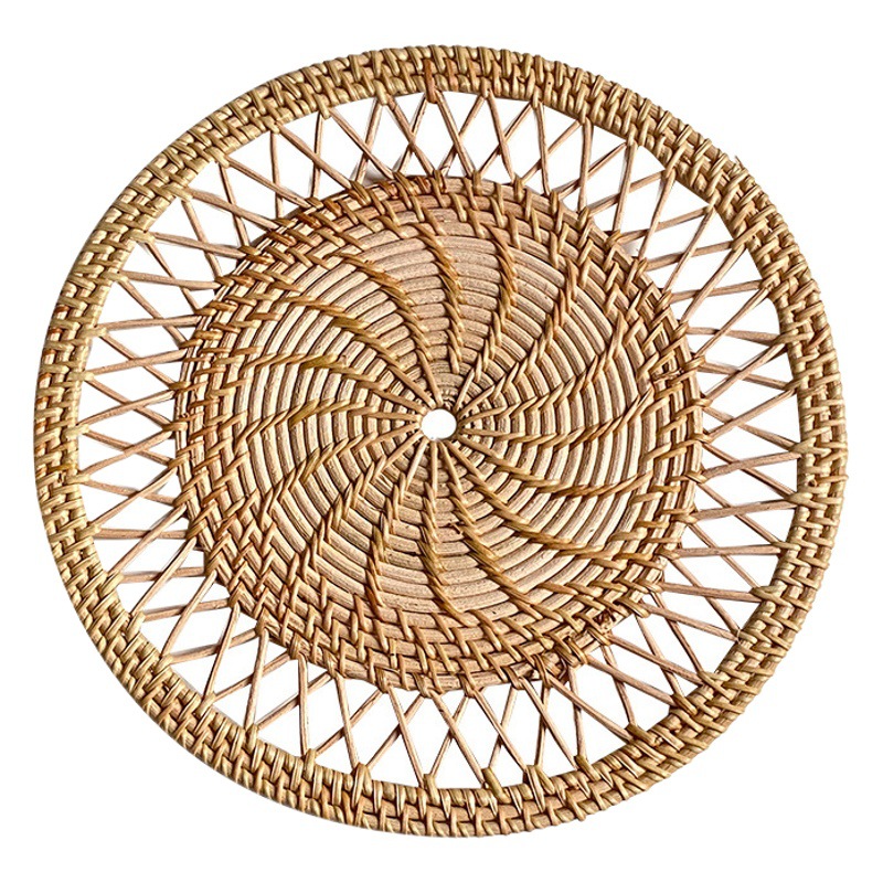 Picture of Nordic handmade Rattan woven bed & breakfast Wall pendant decoration European style living room entrance home wall hanging Rattan