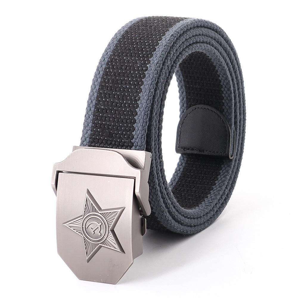 Picture of Soviet Union military emblem canvas belt belt thickened men's outdoor jeans tactical alloy manufacturers wholesale