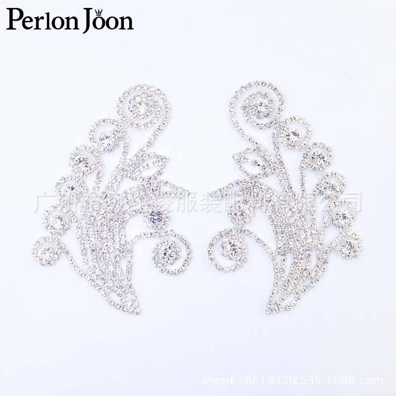 in stock foreign trade hot sale a pair of flower-shaped crystal rhinestone decoration wedding dress accessories