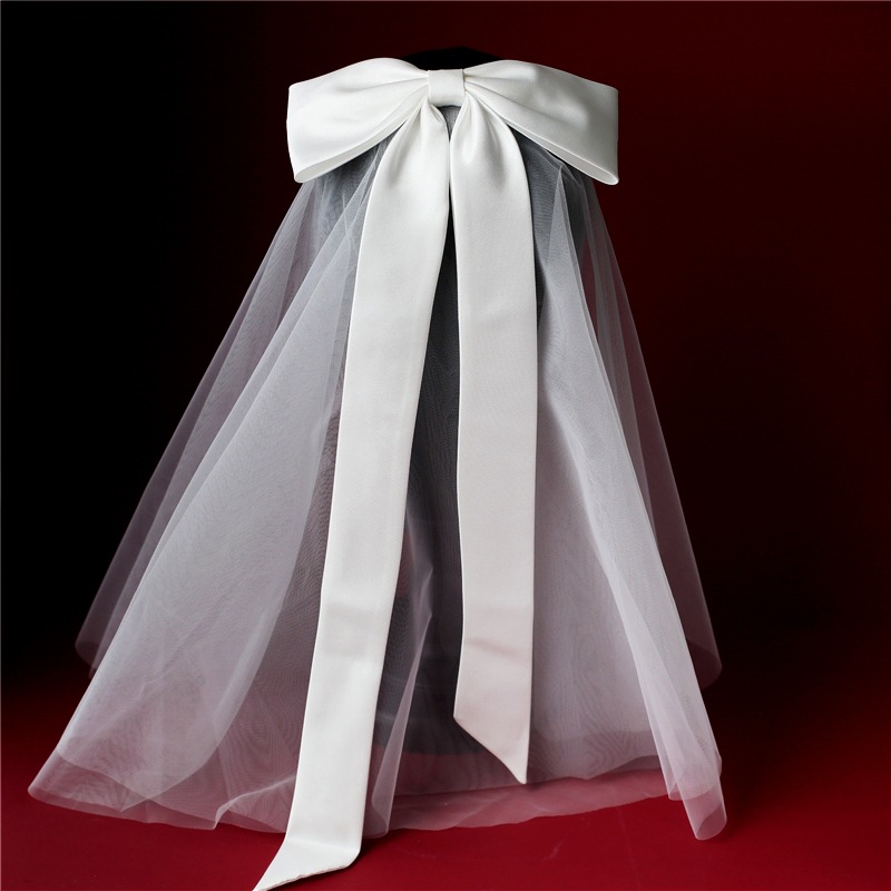 Picture of Bride's Veil Mori Travel Photograph Accessories Wedding License Bow White Small Tape Comb