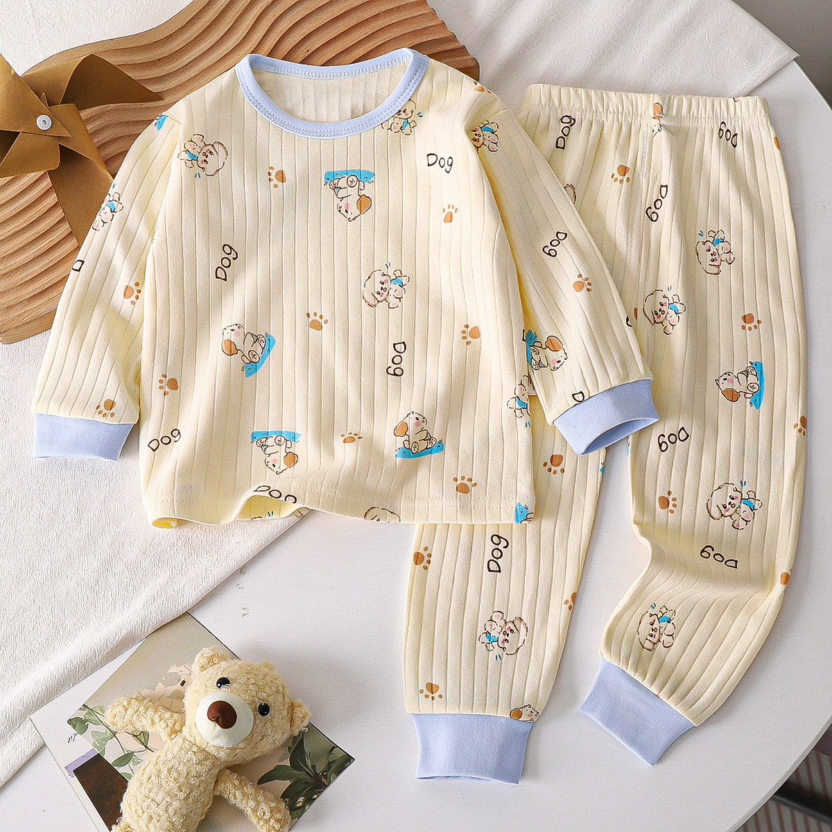 Picture of Children's Cotton Underwear Set, New Autumn Style, Baby Boys' Loungewear, Girls' Pajamas, Autumn Clothes and Pants, Children's Clothing