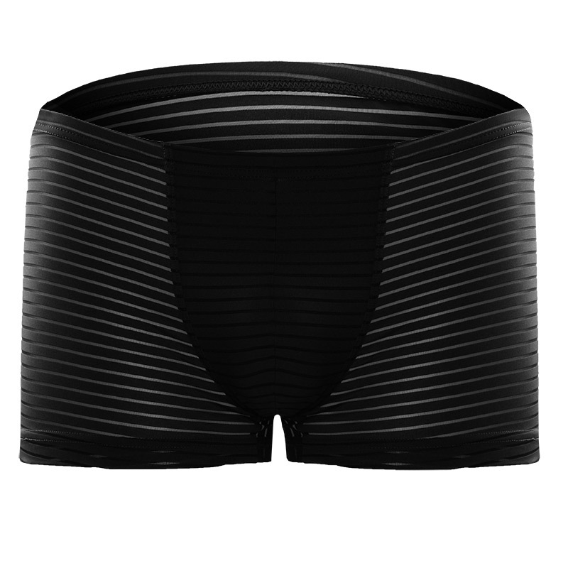 Picture of Youth Summer Men's Ice Silk Underwear One-piece Boxers Breathable Thin Sexy Transparent Boxer Underpants