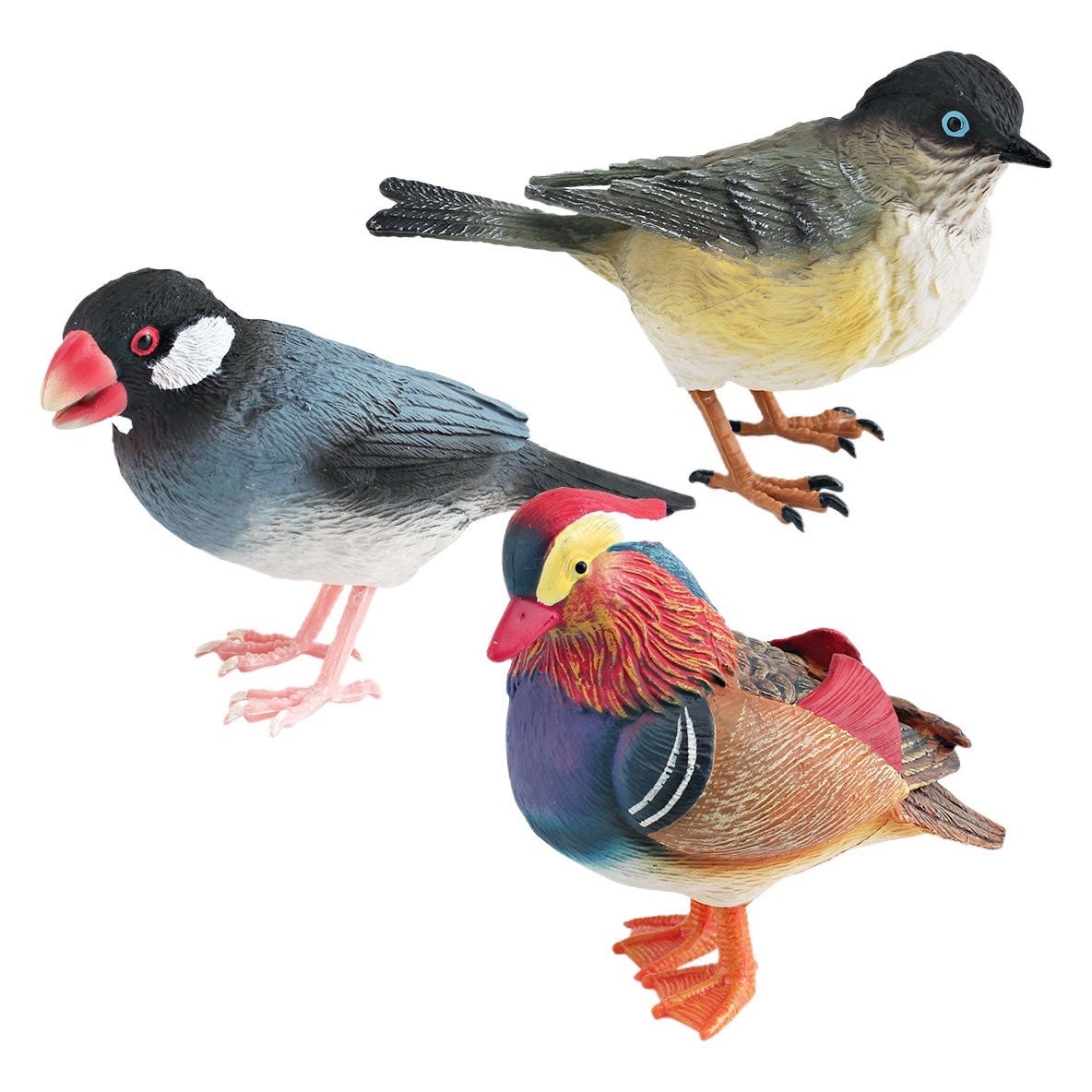 Cross-border simulation flying bird animal model children's cognitive Mandarin duck bird Sparrow desktop decoration toy
