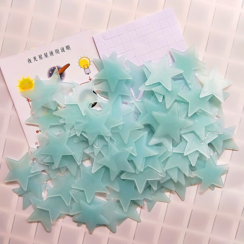 Picture of Luminous Star Stickers 3D Stereo Baby's Breath BeDroom Decoration Paintings 3cm Fluorescent Star Stickers Self-aDhesive Stereo Luminous Stickers