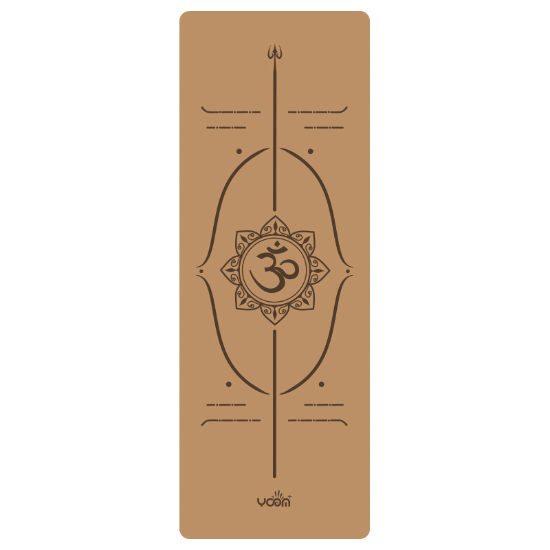 Picture of [cork yoga mat] plus thick natural rubber gymnastics local tyrants mat laser engraving logo body position line printing