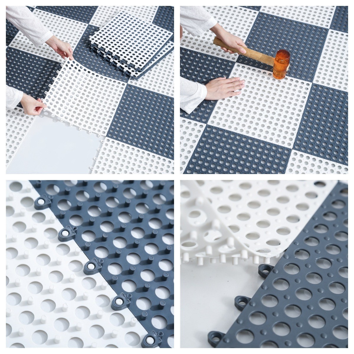 Picture of Bathroom Non-slip Floor Mat Bathroom Shower Room Foot Mat Hotel Toilet Hollow Splicing Mat Swimming Pool Drainage Mat