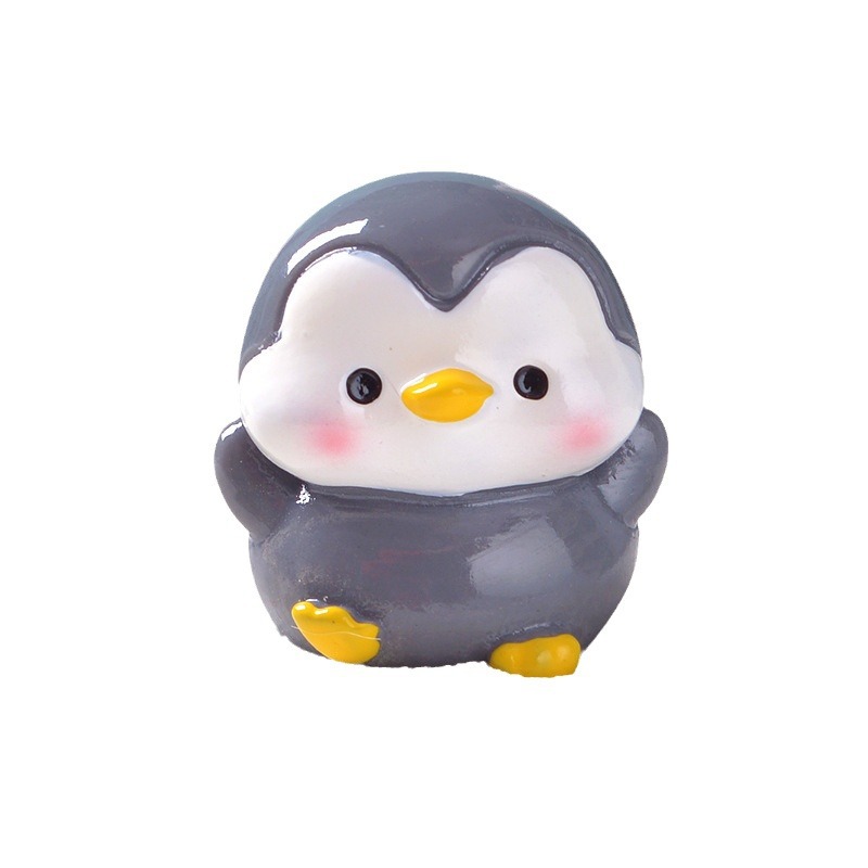 Picture of Cross-Border Cartoon Cute Gray Penguin Micro Landscape Gardening Potted Small Ornaments Cute and Interesting Penguin DIY Gadgets