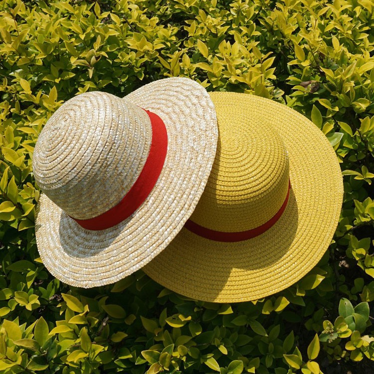 One Piece Luffy Beach Hat Children's Outdoor Sunshade Straw Hat Male and Female Students Travel Straw Hat