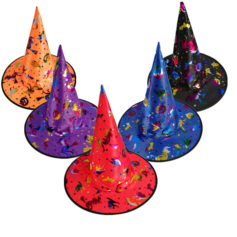 Witch Hat Halloween Hat Party Supplies Bronzing Witch Hat Masquerade Dress Up Witch Hat Magic Hat