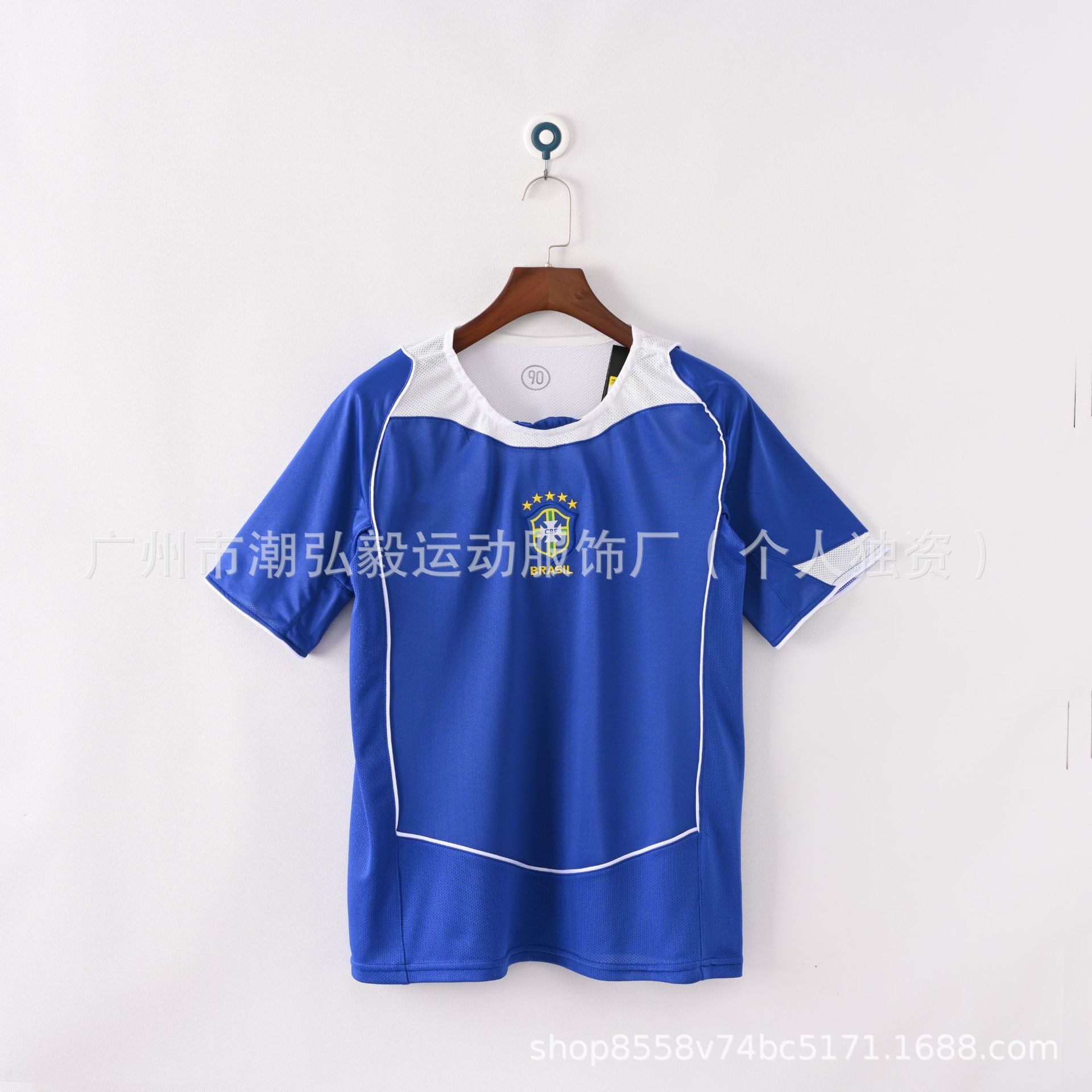 Picture of Wholesale Vintage 980204 World Cup Brazil Jersey No. 9 No. 10 Ronaldo Vintage Jersey Soccer Uniform