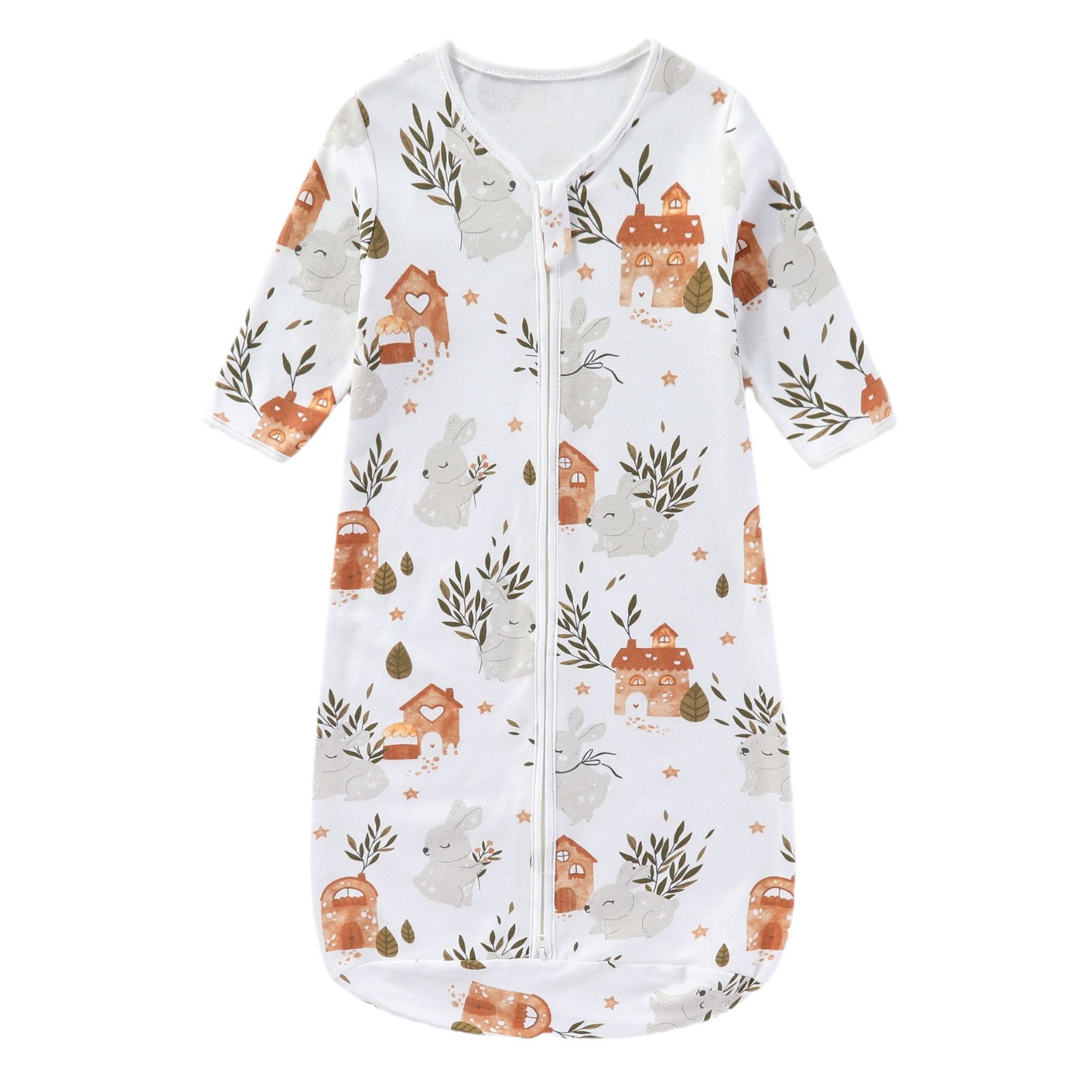 Picture of Baby Cotton Sleeping Bag Anti-Scare Integrated Swaddling Baby Newborn Long Sleeve Swaddling Four Seasons Universal Cross-border