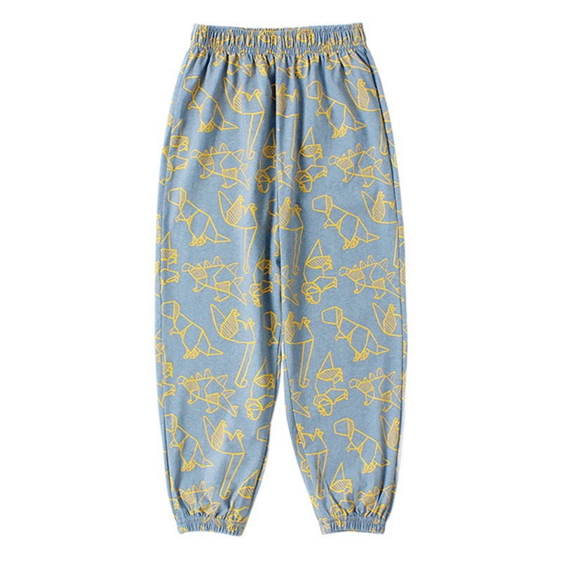 Summer Korean version of children's clothing boys thin pants girls toe dinosaur printed mosquito pants children's pants wholesale