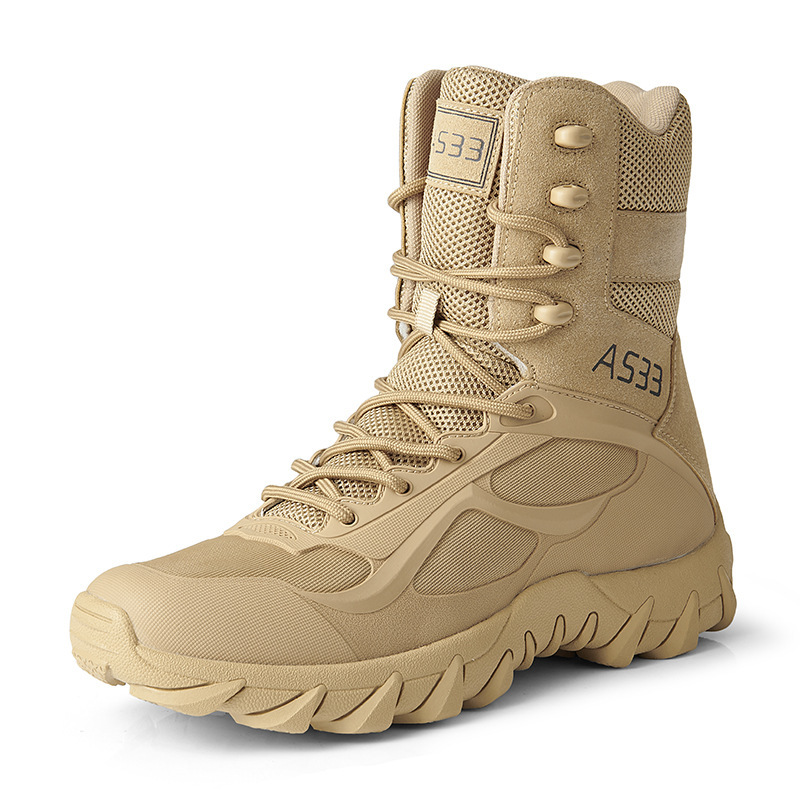 Men'Shoes2025 Waterproof Manufacturer Tactical Boots Breathable High-Top Boots Outdoor Men's Shoes Desert Boots Combat