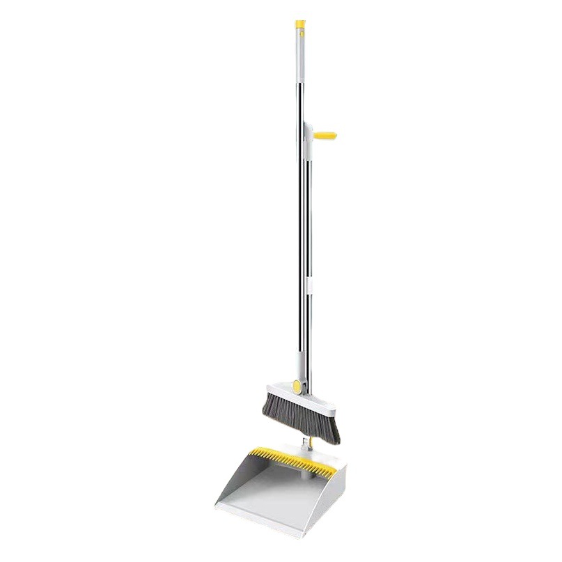 Broom dustpan combination suit broom dustpan garbage shovel household broom multifunctional folding soft wool stainless steel