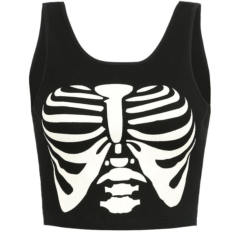 [Sent on the same day] [can be ordered to make] [cross-border jacket vest printing] skull T-shirt weight 70g