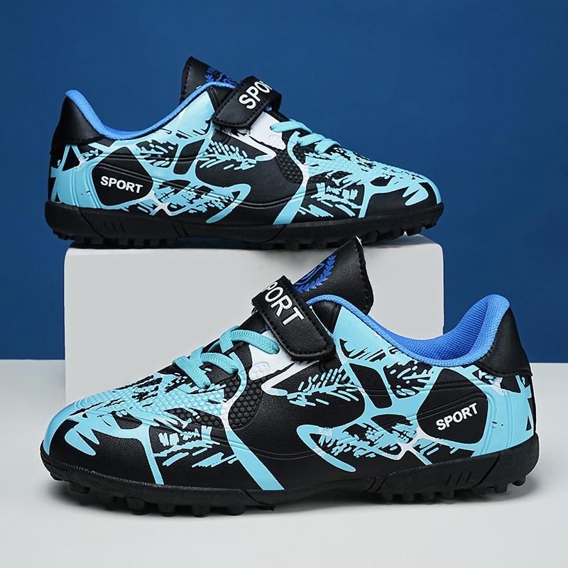 Children's football shoes youth primary and secondary school boys and girls long nail Velcro training shoes sneaker cross-border