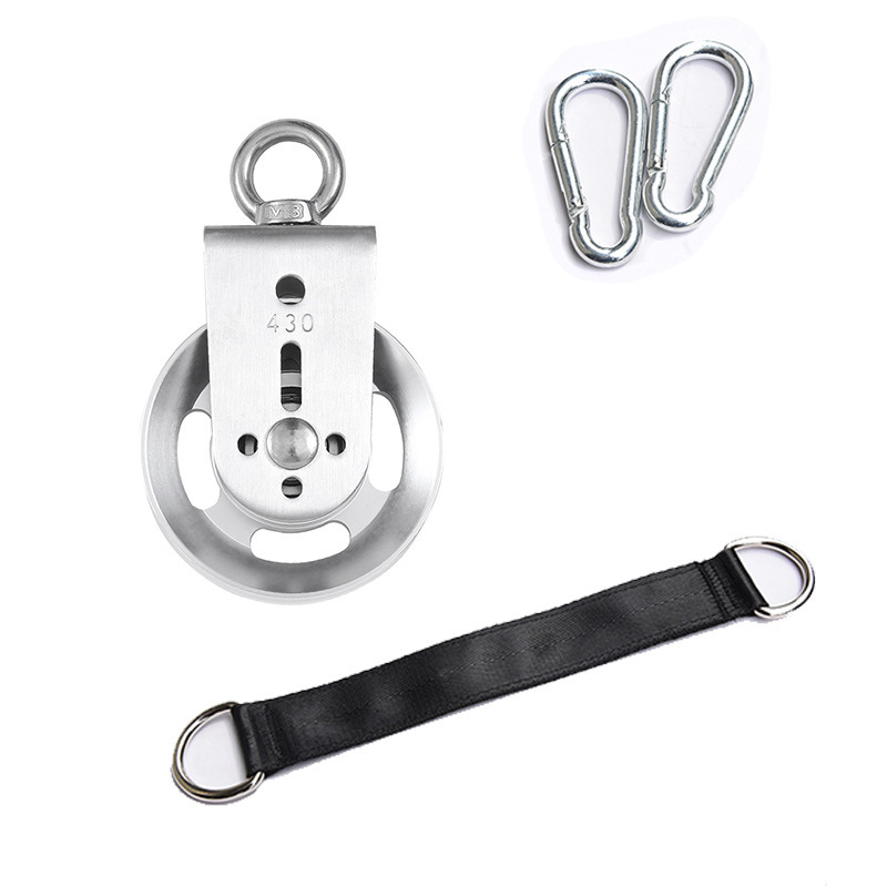 Fitness Pulley Set Homemade Bird Pulley Home Fitness High Pull-Down Aluminum Pulley Gantry Accessories