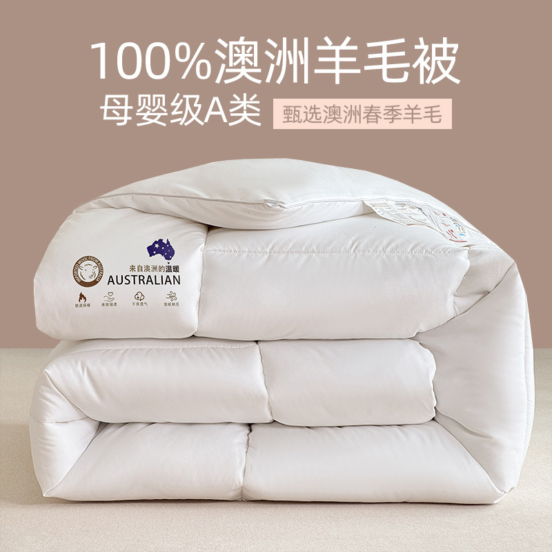 Class A Australian wool quilt spring and autumn quilt padded dormitory winter quilt full cashmere quilt core gift quilt wholesale