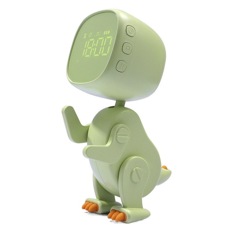 Cartoon changeable little dinosaur alarm clock 2024 new student special wake-up artifact boys and girls USB electronic clock