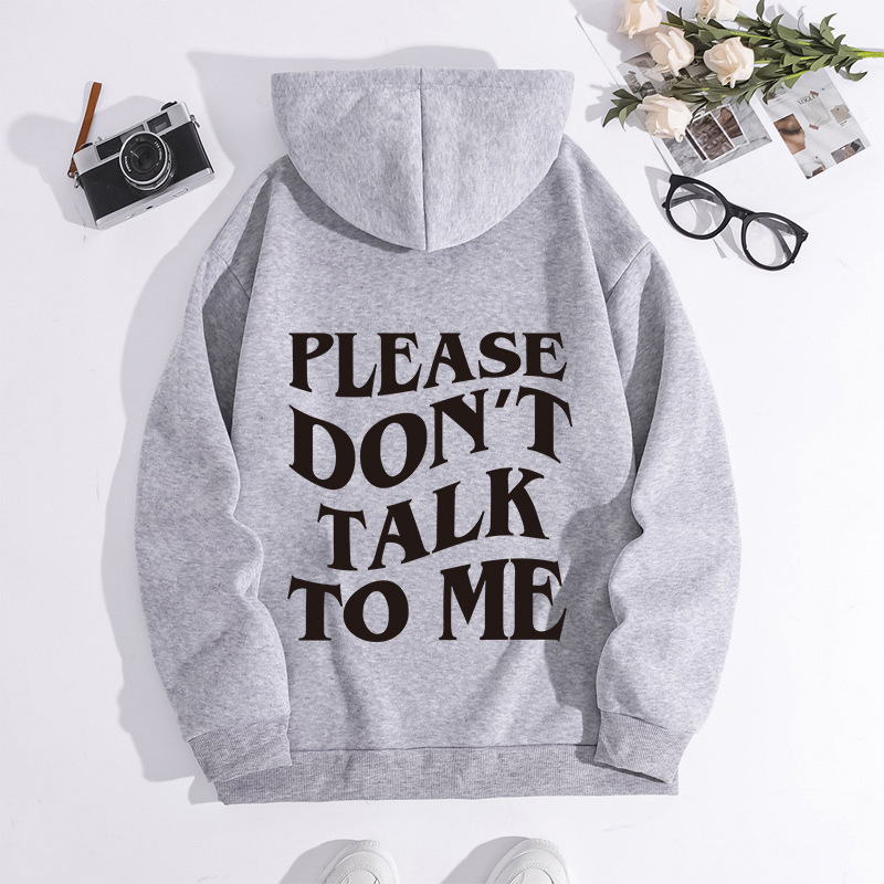 Picture of Amazon autumn and winter women's clothing back bag collar fleece-lined sweater hooded letter printing foreign trade sweater explosions women