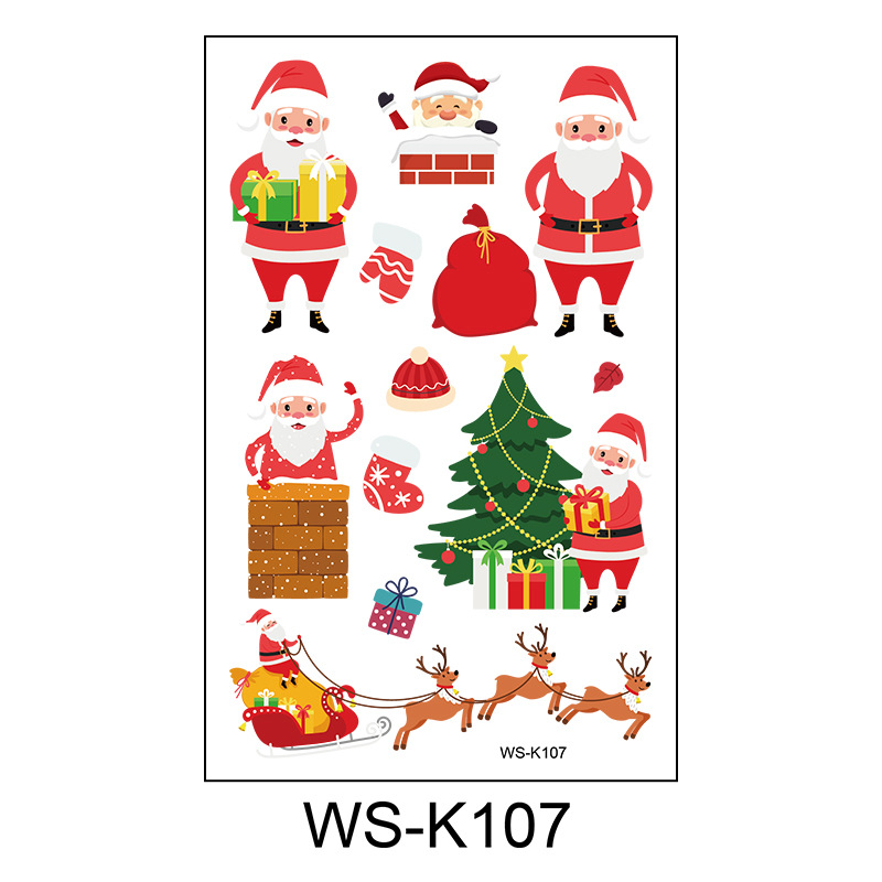Picture of New Christmas Tattoo Sticker Children Cartoon Holiday Party Atmosphere Eco-friendly Waterproof Face Sticker Elk Tattoo Sticker