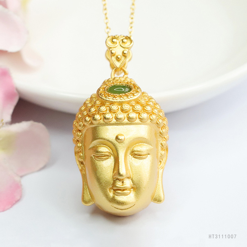Yuyu Natural Hetian Jade Guanyin Pendant Jasper Buddha Necklace Jade Factory Wholesale HT3111007