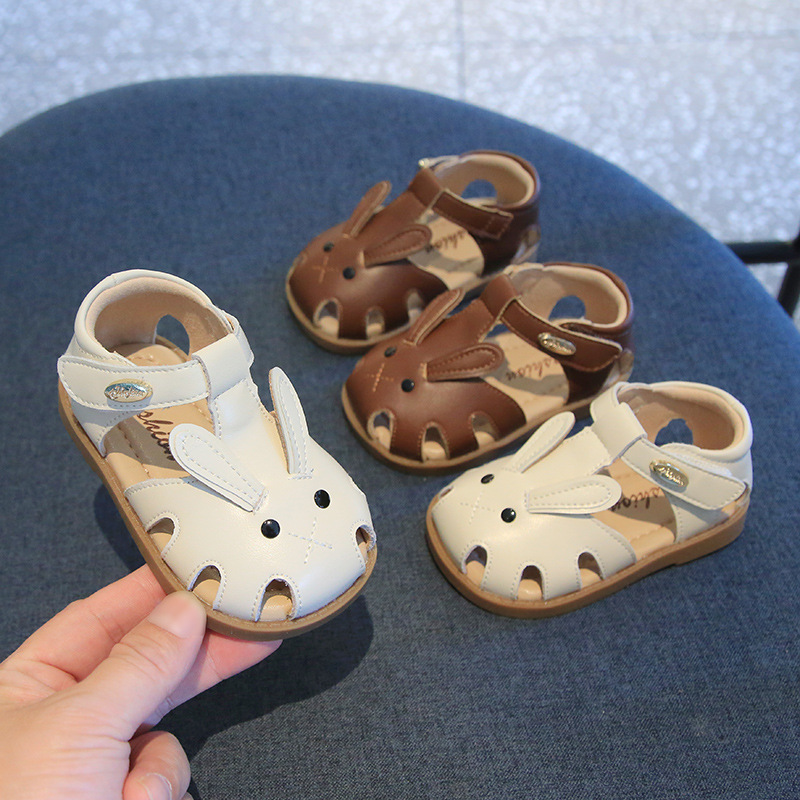 Baby Girl Princess Shoes Summer Soft Sole Non-slip Toddler Shoes 1-2-3 Years Old Cartoon Breathable Rabbit Baby Sandals