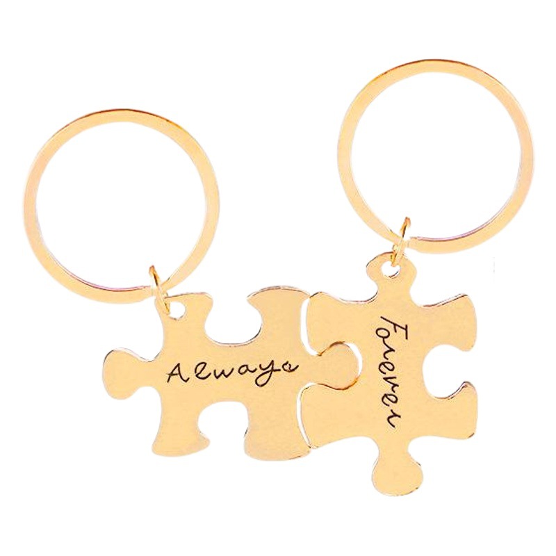 Cross-border New European and American Creative Jewelry Alloy Lettering AlewaysForever Couple Keychain All-match