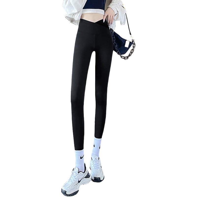 Shark Pants Nine-Point Large Size Outer Wear Barbie Leggings Cross High Waist Tummy Control Butt Lift Wholesale Leggings for Women Spring and Summer