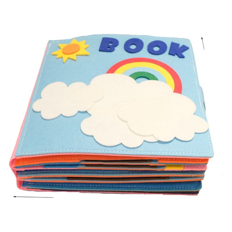 In stock felt Book baby early education toy shape DIY Montessori Children shoelace practice busy book