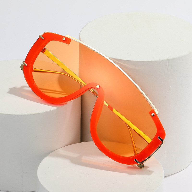 Picture of 2022 Europe and the United States new large frame conjoined color ins sunglasses cross-border personality modern fashion net red sunglasses women
