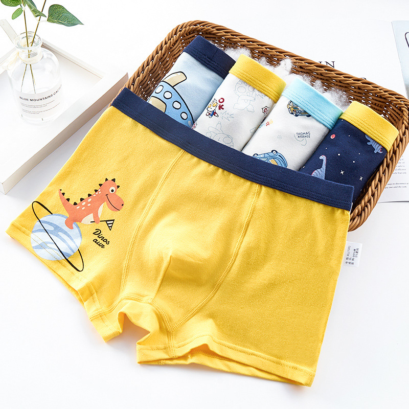 Picture of Children's Cotton Underwear, Boys' Boxer Briefs, Cotton Baby Boys, Middle and Large Kidsren's Boxer Briefs, 12 Shorts, 15 Years Old