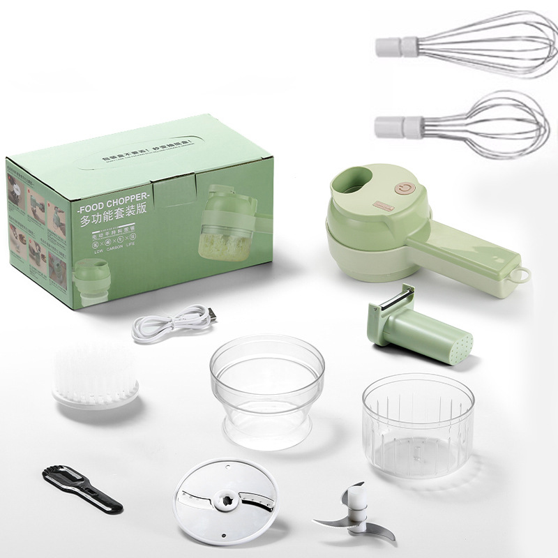 Picture of Gatling Vegetable Cutter New Multi-functional Household Slicing Artifact Storm Electric Garlic Stamping Supplemental Handheld Cooking Machine