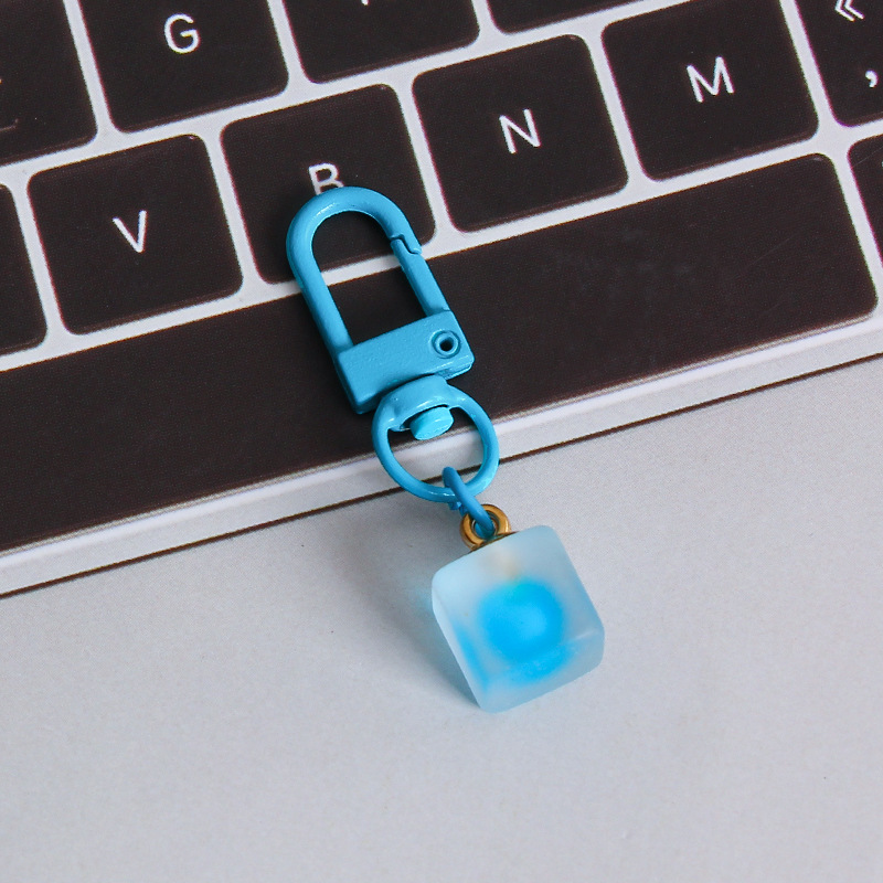 Picture of ins style AB color love beads keychain pendant diamond-shaped cut hanging hole door buckle girl's heart bag bag hanging jewelry
