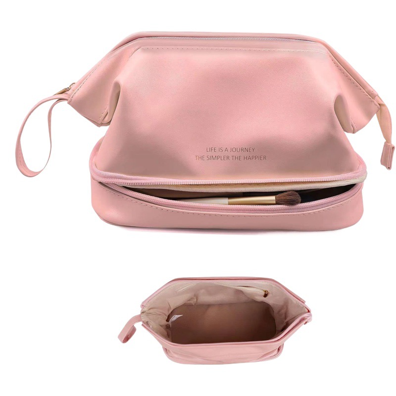 Picture of Internet celebrity cloud cosmetic bag double-layer Women's Travel portable portable travel ins cloud wash makeup storage bag