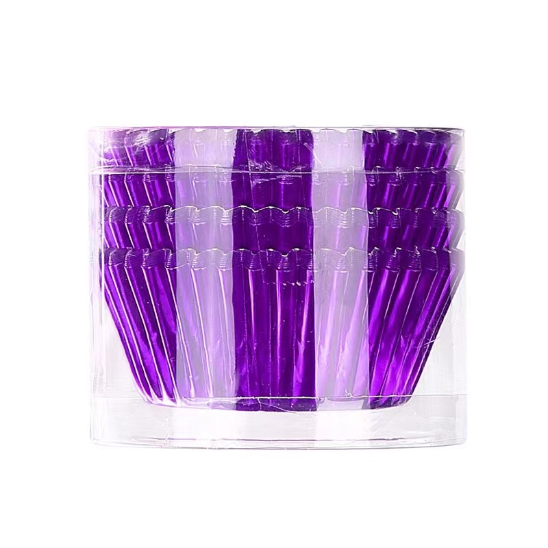 Picture of 11cm aluminum foil paper holder gold and silver cake paper thickened baking oil-proof paper cup PVC boxed 100 paper holder